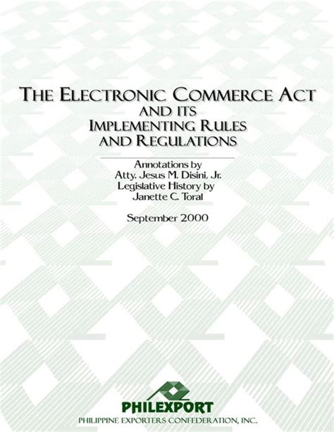 Implementing Rules and Regulations of the Electronic Commerce .